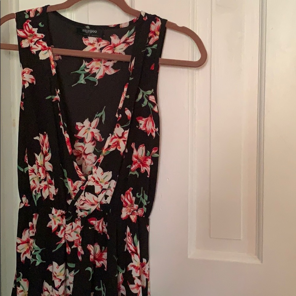 Black floral dress